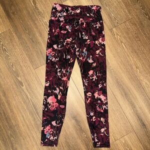 All In Motion Floral Print High Waist Athletic Leggings Womens Size S